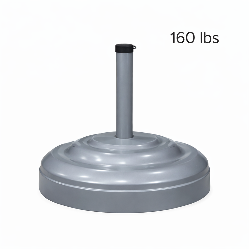 Fiberbuilt Aluminum Umbrella Base - 175lbs with Wheels