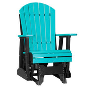 Turquoise and black Adirondack chair on a white background