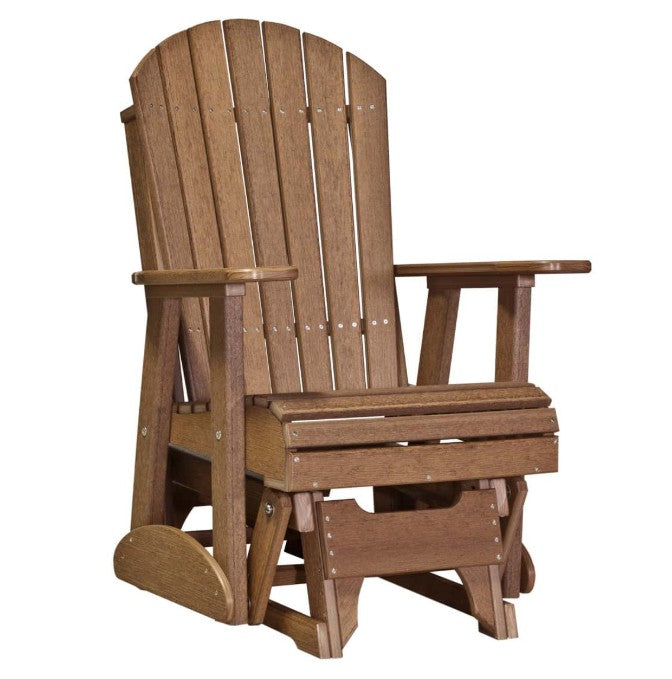 Brown Adirondack chair on a white background