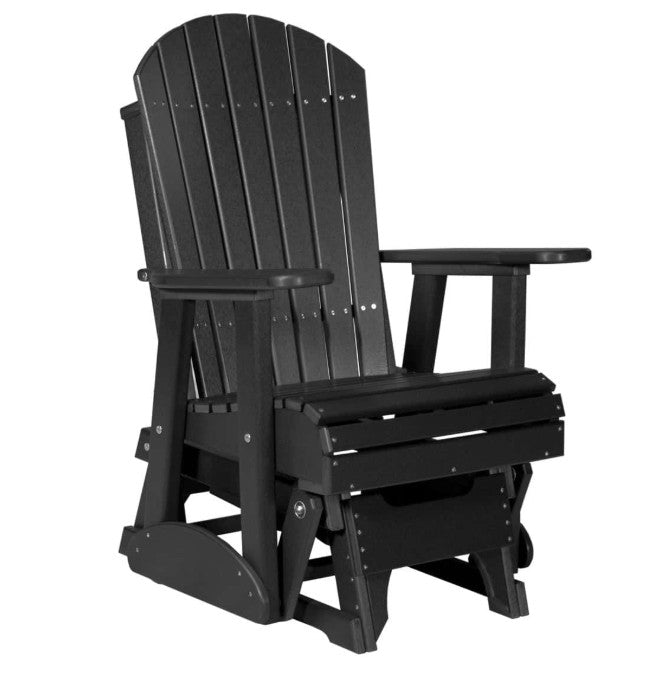 Black Adirondack chair on a white background