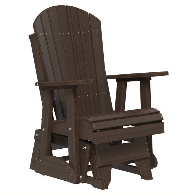 Brown Adirondack chair on a white background