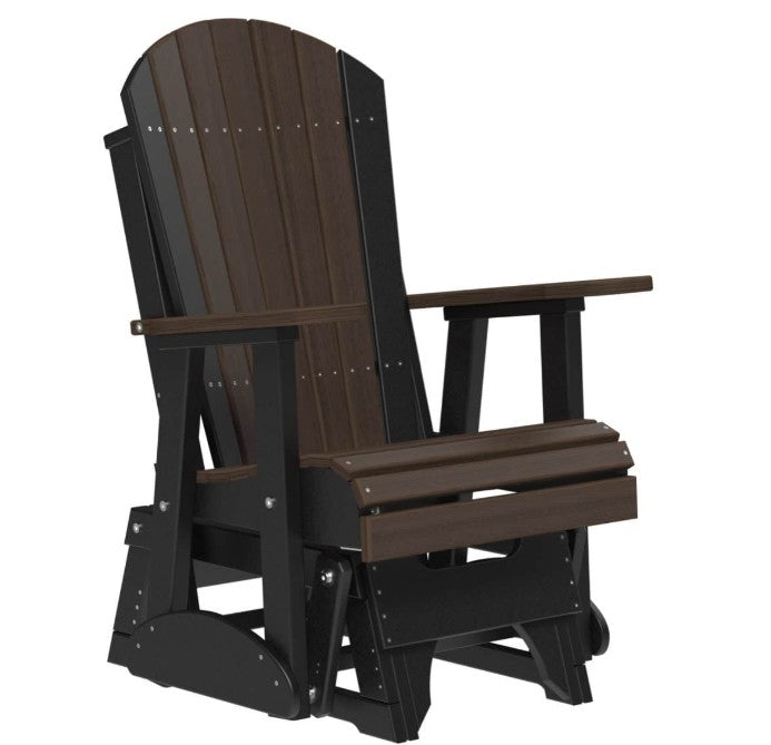 Adirondack chair with a dark brown seat and backrest on a white background