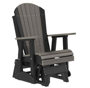 Gray and black Adirondack chair on a white background