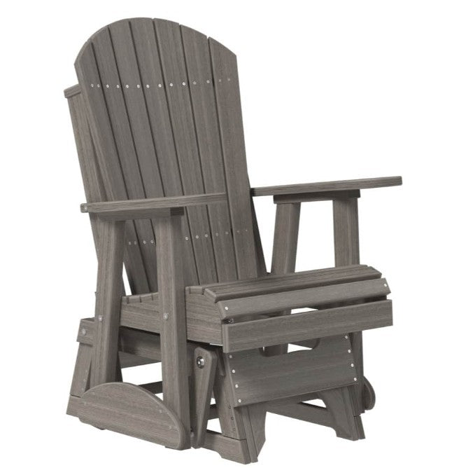 Gray Adirondack chair on a white background