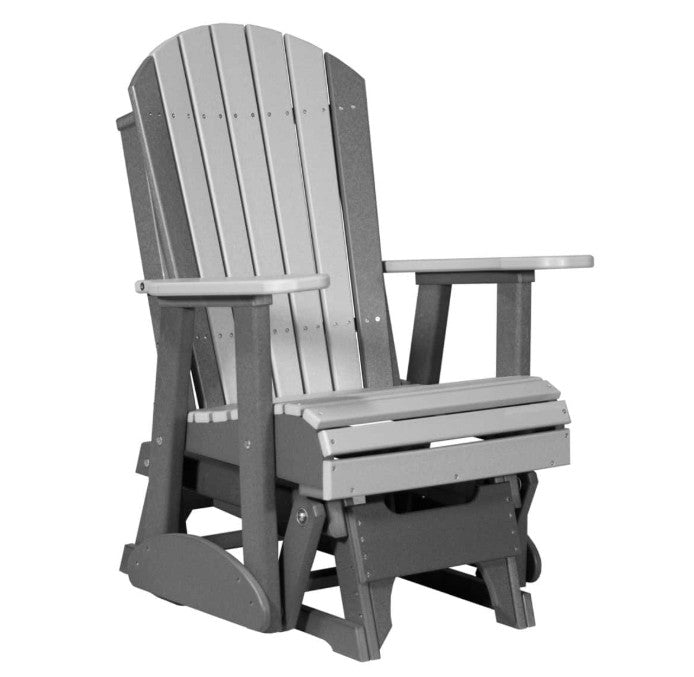 Gray Adirondack chair on a white background