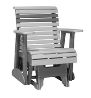 dove gray and slate glider chair on white background