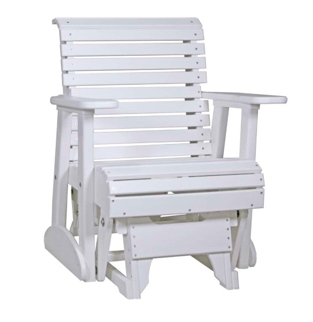 White glider chair on white background

