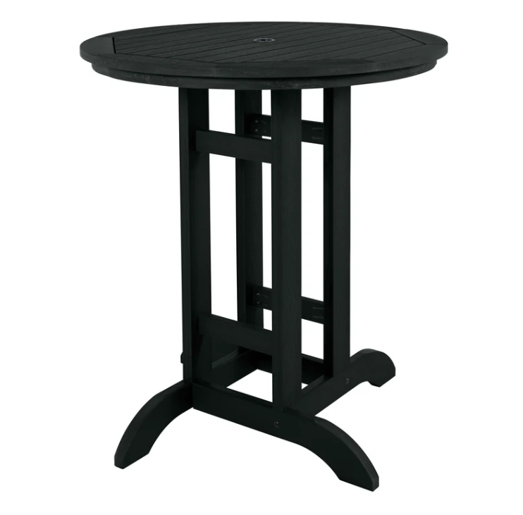 Sequoia black bar table on a white background.  