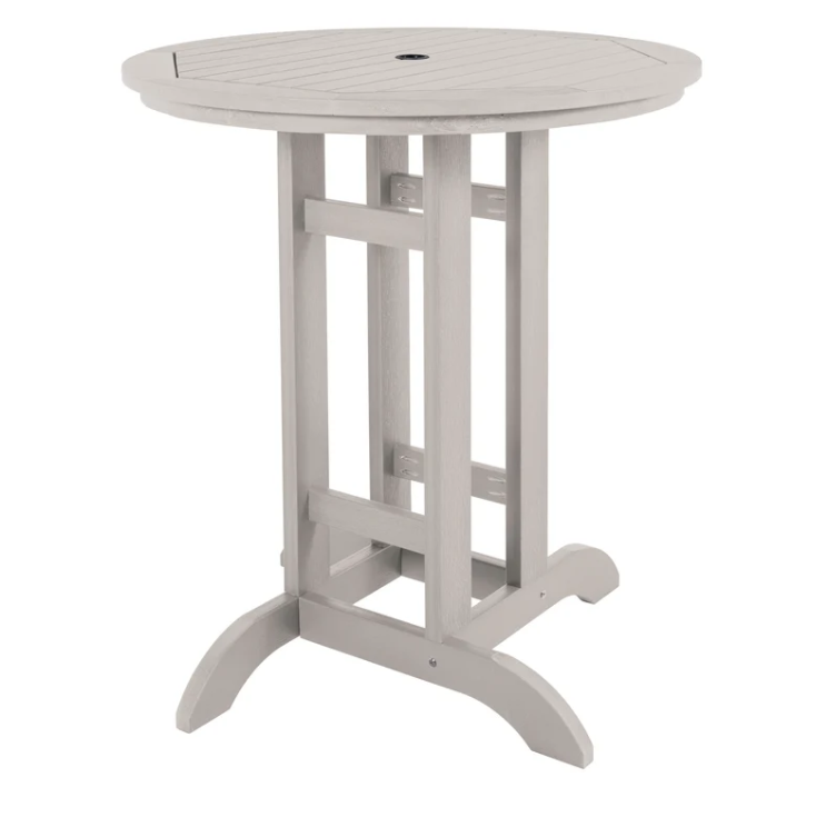 Sequoia harbor gray bar table on a white background.  