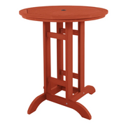 Sequoia rustic red bar table on a white background.  
