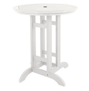 Sequoia white bar table on white background.  