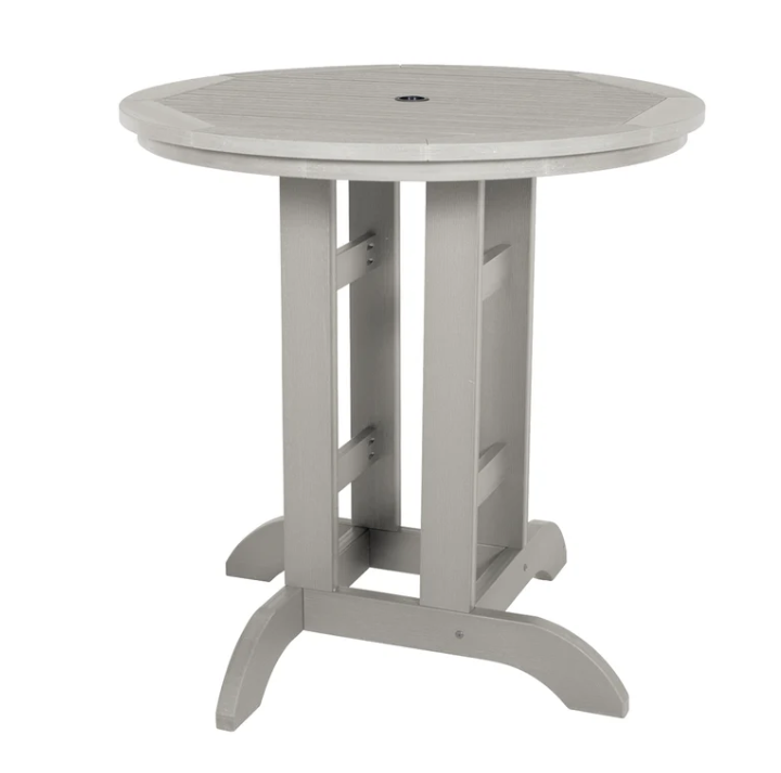 Sequoia harbor gray counter height table on white background.  