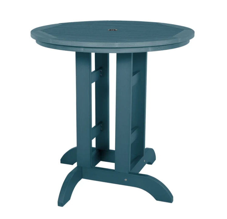 Sequoia Nantucket Blue  counter height table on white background.  