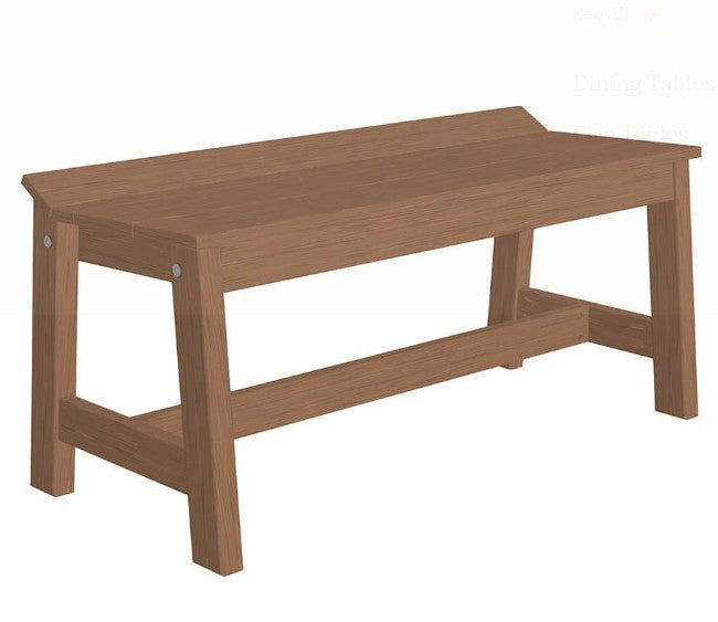 Brown bench on a white background