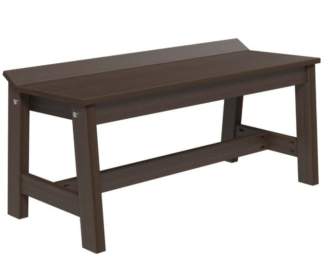 Brown bench on a white background