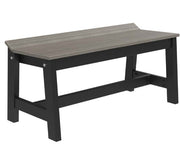 Bench with gray top and black base on a white background