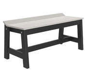 bench with a gray top and black base on a white background