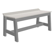 Gray and white outdoor bench on a white background