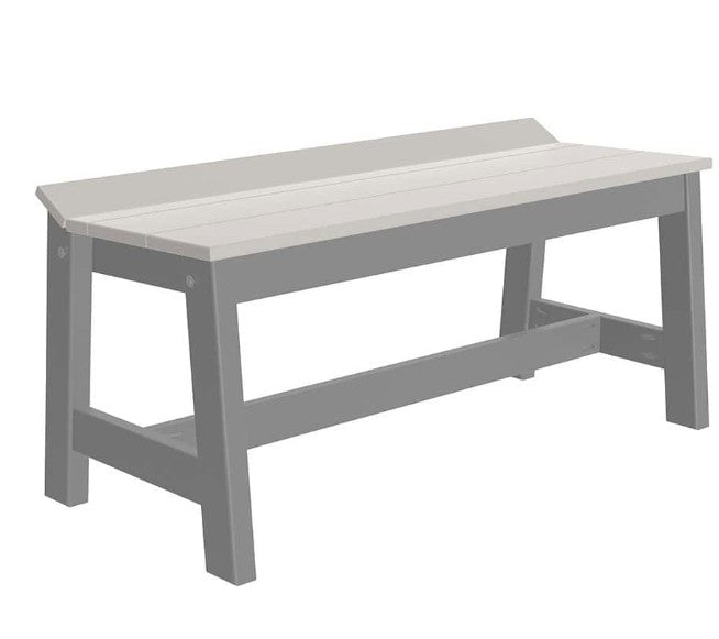 Gray and white outdoor bench on a white background