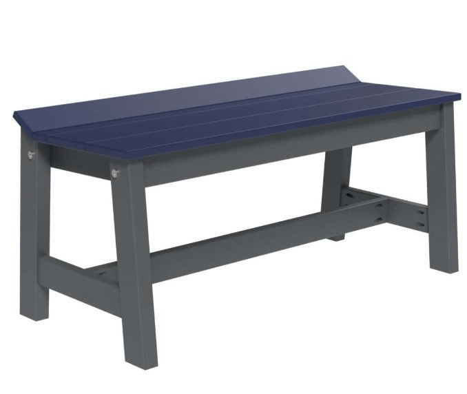Blue and gray bench on a white background