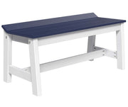 White bench with a blue top on a white background