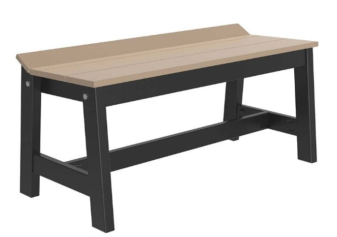  bench with black frame on a white background
