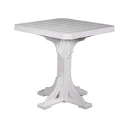 White square table on a white background