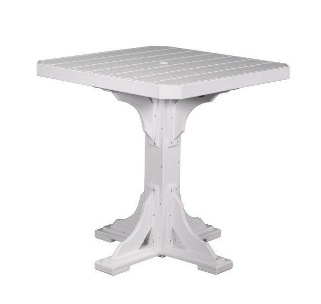 White square table on a white background