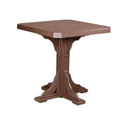 Brown square table on a white background