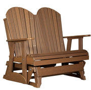 Brown Adirondack glider on a white background