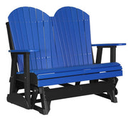 Blue and black Adirondack glider on a white background