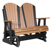 Adirondack glider with brown and black design on a white background