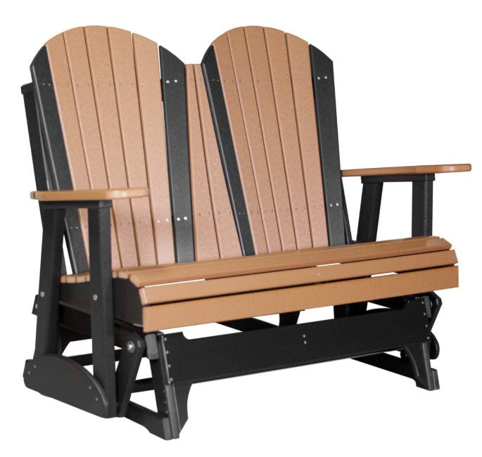 Adirondack glider with brown and black design on a white background