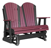 Adirondack glider in cherrywood and black on a white background