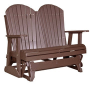 Brown Adirondack glider on a white background