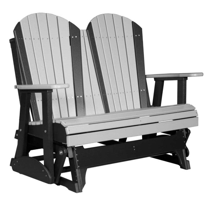  Adirondack glider with black and gray striped design on a white background