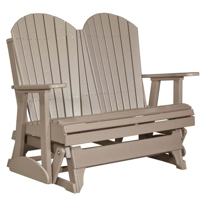 Beige adirondack glider with a white background