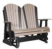 Adirondack glider with beige and black design on a white background
