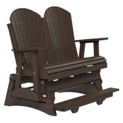 Brown Adirondack glider on a white background
