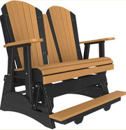 Black and brown Adirondack glider on a white background