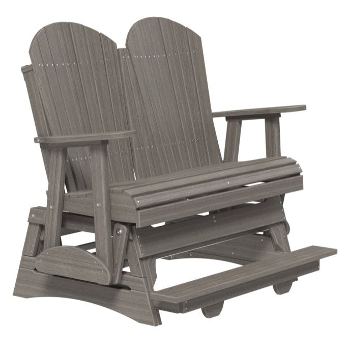 Gray Adirondack glider on a white background