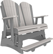 Gray and slate Adirondack glider on a white background