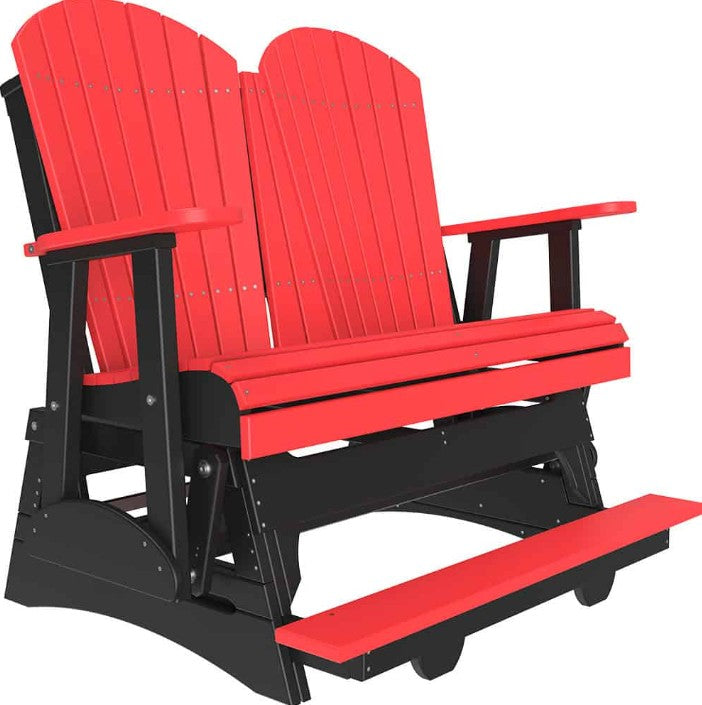Red and black Adirondack glider
 on a white background