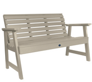 Sequoia 4' garden bench in whitewash on a white background.  