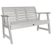 Sequoia 4' garden bench in white on a white background.  