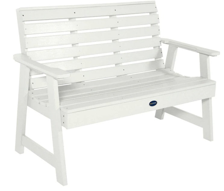 White bench on a white background