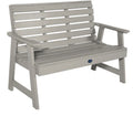 Gray wooden bench on a white background