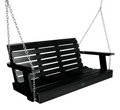 Sequoia 4' porch swing in black on a white background.  