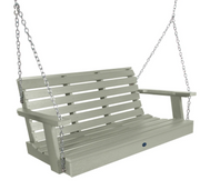 Sequoia 4' porch swing in eucalyptus on a white background.  