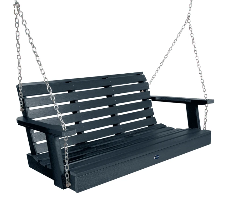 Sequoia 4' porch swing in federal blue on a white background.  